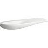 LAUFEN IlBagnoAlessi asymetrické umývadlo do nábytku s odkladacou plochou vpravo, bez otvoru, so skrytým prepadom, 1200 x 500 mm, biela, s povrchom LCC, H8149734001091