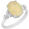 Eppi Zlatý prsteň s oválnym opálom a diamantmi Estela R38532