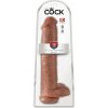 King Cock 15 gigantické dildo so svorkami na semenníky 38 cm tmavé prírodné