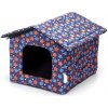 Domček pre zvieratá Nobleza Print Velvet S 42x39x33cm Farba: Modrá