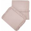 FEEDO Set do kočíka a postieľky s volánikmi Pastel Pink 30x35 cm , 85x75 cm