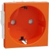Unica - Zásuvka SCHUKO 2P+E 250V/16A, clonky, skrútková, Oranžová