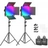 Neewer 660 PRO RGB LED studio set, two 50W 3200-5600K lamps + tripods + gates (IN-B08M5SCZLT)