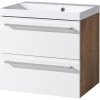 EBS Pure Skrinka s umývadlom 61 cm, biela/dub Ribbeck 1 set