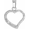Evolution Group Strieborný prívesok s krištáľmi Swarovski biele srdce 34093