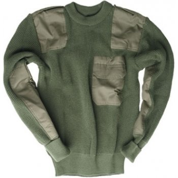 BW armádny vlnený sveter s vreckom olivový