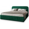 Čalúnená manželská posteľ s úložným priestorom Benira K 180x200 - zelená