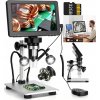Digitálny mikroskop Zosudull 1200x 12 MP 7'' HD s diaľkovým ovládaním a LED osvetlením