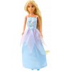 LEAN Toys 24494 Bábika Anlily v modrých šatách s kulmou a sponkami do vlasov