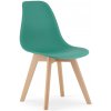 Textilomanie Zelená stolička KITO s bukovými nohami