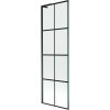 Mexen Next L, 1-krídlová vaňová zástena 60 x 150 cm, 6mm číre sklo-čierny vzor, čierny profil, 895-060-000-03-77-70