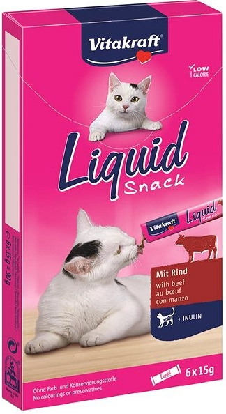 Vitakraft pochúťka Cat Liquid Snack hovädzie a inulín 90 g