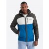 Ombre Colorful lightweight men's sports jacket with fleece - blue and graphite šedá M Ombre 5902228982999