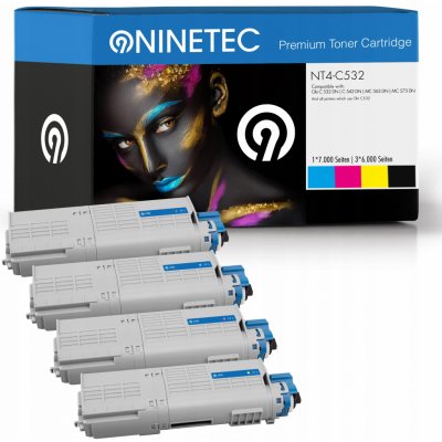 Toner NINETEC až OKI / 46490608 46490607 46490606 46490605 čierny (black), červený (magenta), modrý (cyan), sada, žltý (yellow)