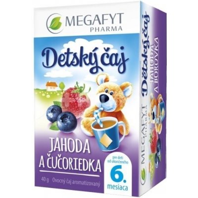 MEGAFYT Detský čaj JAHODA A ČUČORIEDKA inov.2015, ovocný čaj, 20x2 g (40 g)