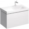 Geberit Xeno 2 - Skrinka pod umývadlo 90 cm, s odkladacou plochou, zásuvka s LED svietidlom, lesklá biela 500.516.01.1
