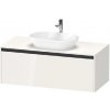 Duravit Ketho.2 - Umývadlová skrinka s výrezom, 46x120x55 cm, 1 zásuvka, lesklá biela K24887022220000
