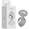 Intense - Metal Aluminum Anal Plug With Silver Glass Size S - Análny Kolík