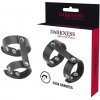 Darkness Adjustable Leather Penis And Testicles Ring - Krúžok Na Penis