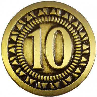TLAMA games Univerzální mince pro deskové a RPG hry hodnoty "10"