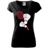 Bedminton - pálka a košík - Dámske tričko Pure - 2XL ( Čierna )