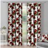 Mondo Italia Záves na riasiacej páske 140x250 cm biely, červené kvetiny Biela 140x250 cm