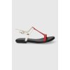 Tommy Hilfiger TH FLAT SANDAL dámske kožené sandále tmavomodrá