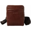 Segali pánska kožená crossbody taška 2012 Cognac