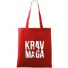 Nápis Krav Maga - Taška bavlnená - 42 x 38 cm ( Červená )