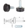 Kĺbová plastová nivelačná nožička ø 25 x 38 mm, M8 x 27 mm