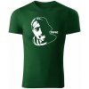 T-ričko Tupac Shakur pánske tričko Farba trička: Tmavozelená, Farba potlače: Biela, Veľkosť: L
