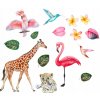 Detské nálepky zvieratá kvety sada 50x100