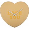 Nástenné hodiny Heart Candy Love You svetložlté