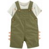 CARTER'S Set 2dielny tričko kr. rukáv, kraťasy na traky Green Dino chlapec 3m