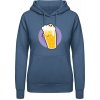 AWDis Hoodie Mikina - Motív - Pivo so smrtkou 2 - Letecká modrá - S - Dámske