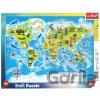 Trefl Mapa světa se zvířátky 25 dielov