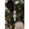 Clayre & Eef Biela vianočná závesná ozdoba Luskáčik - 4*3*13 cm - Clayre & Eef