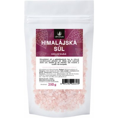 Allnature Himalájska soľ ružová hrubá 250 g