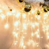ACA Vianočné osvetlenie LED stalaktitové osvetlenie 144 LED diód, teplá biela, vrátane napájacieho zdroja s efektmi, IP44, 300 x 60 cm, priehľadný kábel X08144124