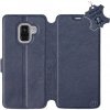 Flip puzdro na mobil Samsung Galaxy A8 2018 – Modré – kožené – Blue Leather 5903226520947