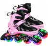 KOLIESKOVÉ KORČULE NASTAVITEĽNÉ PRE DETI KOLIESKA S LED OSVETLENÍM M