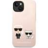 Karl Lagerfeld MagSafe Kompatibilní Liquid Silicone Karl and Choupette iPhone 14 Plus ružové