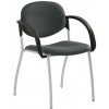 Alba Cr Konferenčná stolička Mandy Silver s podrúčkami, antracit