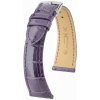 Kožený remienok Hirsch London L 04307084-2, fialový, z kože aligátora, dĺžka L, Quick Release 22 mm