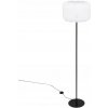 STOJACA LAMPA ČIERNA BAVLNENÁ TIENIDLO BIELA Ø 37 x 150 CM DO INTERIÉRU