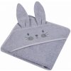 DuetBaby Animals šedá 328 detská osuška s kapucňou 100 x 100 cm (froté osuška s potlačou)