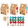 Prázdny adventný kalendár domčeky na naplnenie – DIY kreatívne krabičky z papiera GM S708