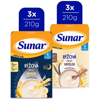 Sunar Mix kartón mliečne ryžové kaše (6 x 210 g)