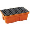 Plastová záchytná vaňa s roštom, 640 x 410 mm, kapacita 40 l - Manutan Expert