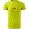 EKG včela - Klasické pánske tričko vyššej gramáže - 2XL ( Limetková )